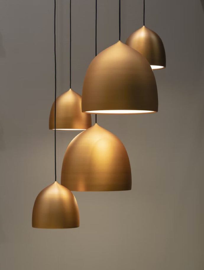 Golden Pendant Lights - 5 light grouping